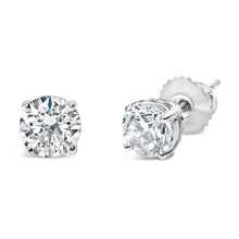 Load image into Gallery viewer, IGI Certified 14K White Gold 1 1/2 Cttw Round Diamond Solitaire Stud Earrings with Screwbacks (G-H Color, I1-I2 Clarity)
