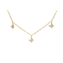 Load image into Gallery viewer, 14KT Yellow Gold 1/2 Cttw Diamond Butterfly Station Paperclip Station Necklace (I-J Color, I1-I2 Clarity) - Adjustable 15"-17" Inches
