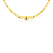 Load image into Gallery viewer, 14K Yellow Gold Necklace with Graduated Greek Meander Motif Links
