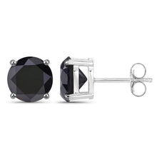Load image into Gallery viewer, 5.41 Carat Genuine Black Diamond 14K White Gold Earrings
