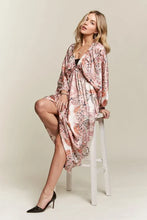 Load image into Gallery viewer, Printed V-Neck Batwing Sleeve Summer Dress For Women – Vibrant Print, Chic &amp; Relaxed, Flattering, Effortlessly Stylish
