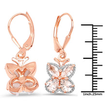 Load image into Gallery viewer, 18K Rose Gold Plated 1.88 Carat Genuine Morganite .925 Sterling Silver Earrings
