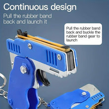 Load image into Gallery viewer, Foldable Metal Rubber Band Launcher Toy Keychain
