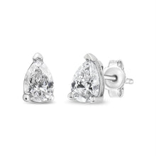 Load image into Gallery viewer, 14K White Gold 1/2 Cttw Pear Shape Solitaire Lab Grown Diamond Stud Earrings (F-G Color, VS2-SI1 Clarity)
