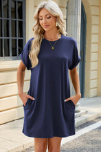 Load image into Gallery viewer, Short Sleeve Mini Dress with Pockets Casual &amp; Stylish Everyday Wear
