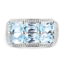 Load image into Gallery viewer, 3.60 Carat Genuine Blue Topaz .925 Sterling Silver Ring
