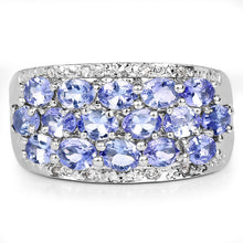 Load image into Gallery viewer, 2.76 Carat Genuine Tanzanite and White Topaz .925 Sterling Silver Ring
