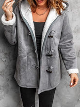 Load image into Gallery viewer, Full Size Pocketed Long Sleeve Hooded Toggle Jacket – Stylish &amp; Functional Outerwear for Women
