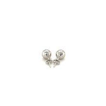 Load image into Gallery viewer, 14k White Gold Ball Earrings with Faceted Texture

