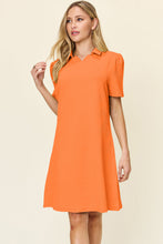 Load image into Gallery viewer, Double Take Full Size Texture Collared Neck Short Sleeve Dress Textured Dress For Women

