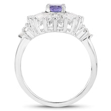 Load image into Gallery viewer, 2.01 Carat Genuine Tanzanite and White Topaz .925 Sterling Silver Ring
