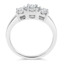 Load image into Gallery viewer, 14K White Gold  3/4 Cttw Lab Grown Diamond 3 Stone Ring Band (F-G Color, VS2-SI1 Clarity)- Size 7
