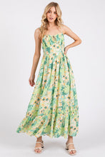 Load image into Gallery viewer, New Summer  Floral Smocked Back Ruffled Hem Maxi Cami Dress – Bohemian Elegance, Feminine, Flowy, Comfortable, Effortlessly Chic
