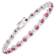 Load image into Gallery viewer, 5.50 Carat Genuine Ruby .925 Sterling Silver Bracelet
