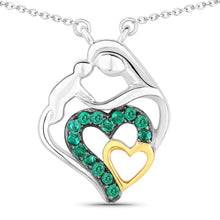 Load image into Gallery viewer, 0.24 Carat Genuine Emerald .925 Sterling Silver Pendant
