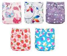Load image into Gallery viewer, Modern Luxury Printed Baby Nappy 5pcs/Lot Washable Diapers Good Quality Pocket Diaper For Kids
