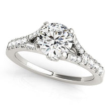 Load image into Gallery viewer, 14k White Gold Split Shank Prong Set Diamond Engagement Ring (1 3/8 cttw)
