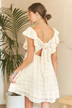 Load image into Gallery viewer, Tie Back V-Neck Ruffle Sleeve Summer Dress For Women – Elegant, Chic &amp; Trendy V-Neck Fluttering Dress with Ruffles &amp; Tie Detail
