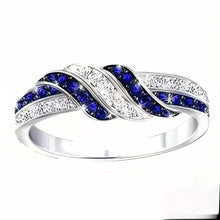Load image into Gallery viewer, Sparkling Blue Cubic Zirconia Infinity Love Ring – 925 Sterling Silver
