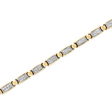 Load image into Gallery viewer, 14K Yellow Gold 2 1/2 Cttw Princess-Cut Diamond Link Tennis Bracelet (H-I Color, SI2-I1 Clarity) - 7.25"
