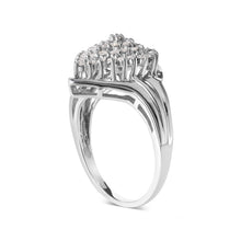 Load image into Gallery viewer, 10K White Gold 1/2 Cttw Diamond Pear Shaped Cluster Ring (H-I Color, I1-I2 Clarity) - Ring Size 7
