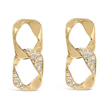 Load image into Gallery viewer, 14K Yellow Gold Plated .925 Sterling Silver Open Link 1/5 Cttw Diamond Drop Earrings (H-I Color, I1-I2 Clarity)
