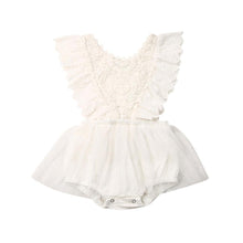 Load image into Gallery viewer, Modern Newborn Baby Girl Flower Lace Romper Bodysuit Jumpsuit Tutu Dress Outfit Clothes Made for Little Prinsess girls between 0-24Months
