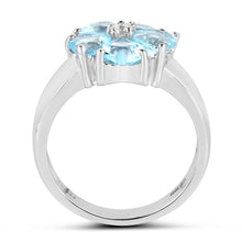 Load image into Gallery viewer, 2.58 Carat Genuine Blue Topaz and White Topaz .925 Sterling Silver Ring
