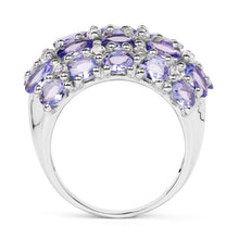 Load image into Gallery viewer, 7.29 Carat Genuine Tanzanite and White Topaz .925 Sterling Silver Ring
