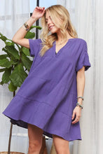 Load image into Gallery viewer, New Summer Tiered Notched Short Sleeve Dress For Women – Versatile, Elegant, Chic, Stylish, Comfortable &amp; Fashionable
