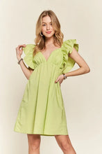 Load image into Gallery viewer, Smocked Back Ruffled Cap Sleeve Babydoll Dress For Summer – Feminine, Flattering, Comfortable, Playful Charm

