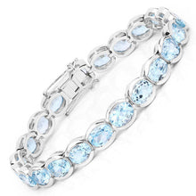 Load image into Gallery viewer, 44.00 Carat Genuine Blue Topaz .925 Sterling Silver Bracelet
