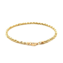Load image into Gallery viewer, 3.0mm 14k Yellow Gold Solid Diamond Cut Rope Bracelet
