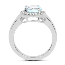 Load image into Gallery viewer, 2.37 Carat Genuine Blue Topaz and White Topaz .925 Sterling Silver Ring
