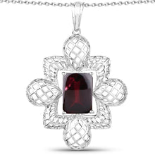 Load image into Gallery viewer, 8.00 Carat Genuine Garnet .925 Sterling Silver Pendant
