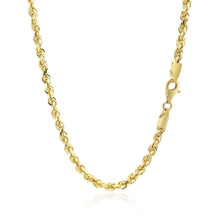 Load image into Gallery viewer, 3.5mm 10k Yellow Gold Solid Diamond Cut Rope Chain
