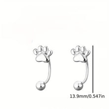 Load image into Gallery viewer, Sterling Silver Cat Paw Earrings – Screw-Back Studs, Elegant &amp; Simple
