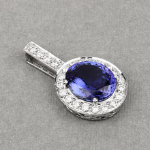 Load image into Gallery viewer, 10.15 Carat Genuine Tanzanite and White Diamond 18K White Gold Pendant
