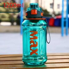 Load image into Gallery viewer, 1.2 Liter Large Capacity Sport Water Bottle with Rope Durable Portable Gym Fitness Outdoor Drinking Plastic Bottles Eco-Friendly Plastic Cup Men's high Temperature Resistant Large Capacity Outdoor Portable Water Bottle Sports Fitness Water Bottle
