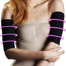 Load image into Gallery viewer, 1 Pair Arm Sleeve Weight Loss Calories Slim Slimming Arm Shaper Weight Loss Fat Burning Wrap Bands Massager Sleeve Wrap Weight Loss Fat Burning Running Arm Warmers Comfortable Soft Arm Cover For Indoor And Outdoor
