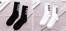 Load image into Gallery viewer, 1 Pair Brand New Fashion Pure Cotton Black White Crew Unisex Socks Sports High Skateboard Blaze Street Wear Happy Long Warm Winter And Autumn Socks For Men And Women
