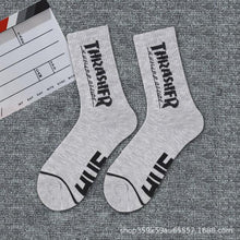 Load image into Gallery viewer, 1 Pair Brand New Fashion Pure Cotton Black White Crew Unisex Socks Sports High Skateboard Blaze Street Wear Happy Long Warm Winter And Autumn Socks For Men And Women
