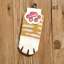 Load image into Gallery viewer, 1 pair New Lady Girls Summer Winter Candy Color Kawaii Cute Socks Cartoon Cute Cats Paw Kitty Claws Ankle Short Socks Cute Paw Casual Ankle Socks For Men And Women
