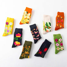 Load image into Gallery viewer, 1 Pair Women Socks Cartoon Dog Octopus Flower Plant Kawaii Funny Casual Female Cotton Sock Hosiery Streetwear Harajuku Crew Sock For Women
