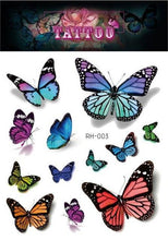 Load image into Gallery viewer, 1 Pc Butterfly 3D Temporary Tattoo 52 Style Waterproof Butterfly Tattoos Stickers Temporary Colorful Design For Womens
