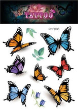 Load image into Gallery viewer, 1 Pc Butterfly 3D Temporary Tattoo 52 Style Waterproof Butterfly Tattoos Stickers Temporary Colorful Design For Womens
