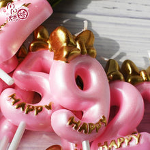 Load image into Gallery viewer, 1 Pcs Number 0-9 Birthday Candle Number One Birthday Gold Number Candles Party Celebration Baby Showers Happy Birthday Cake Candles for Kids Adult Wedding/ Party Crown Candle Cake Decoration Tools
