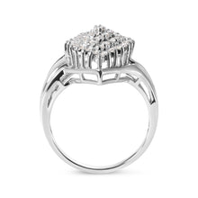 Load image into Gallery viewer, 10K White Gold 1/2 Cttw Diamond Pear Shaped Cluster Ring (H-I Color, I1-I2 Clarity) - Ring Size 7
