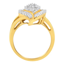 Load image into Gallery viewer, 10K Yellow Gold Diamond Cluster Ring (1/2 Cttw, I-J Color, I1-I2 Clarity) - Size 8
