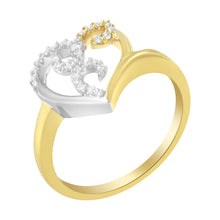 Load image into Gallery viewer, 10K Two-Toned Gold Diamond Heart Shape Cluster Ring (1/6 Cttw, H-I Color, I1-I2 Clarity) - Size 6
